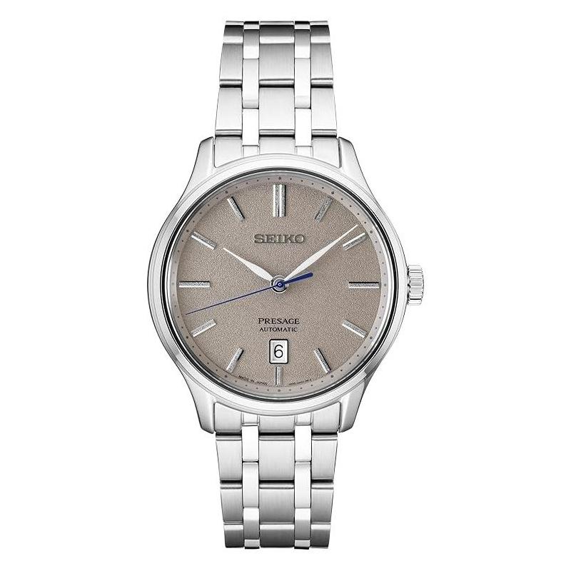 

SEIKO Presage series 100 meters waterproof automatic/manual mechanical movement Steel Strap 41.7mm men s watch gray dial SRPF51 синій