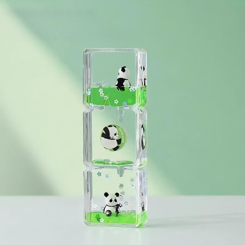 Bedårande Panda Oljedropp Timglas: Kreativt skrivbordsutsmyckning & Avkopplingstimer, Perfekt present till Barnens Dag