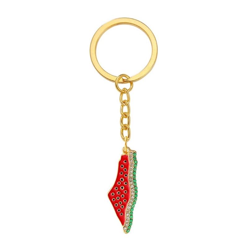 Trendiger Schlüsselanhänger für Damen Bunter Wassermelonen-Schlüsselanhänger Anhänger Legierung Schlüsselhalter Mädchen Tasche Anhänger Zubehör