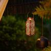 Solar Hexagonal Lantern Iron Hollow Projection Lamp Outdoor Landscape Lamp Courtyard Garden Decoration Atmosphere Lamp