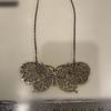 Used Antique Butterfly Motif Filigree Necklace