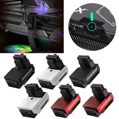600W 12+4pin 12V HPWR Adapter 90 Degree Right Angle 16pin 12VHPWR PCI-e 5.0 16pin Power Adapter for RTX 3090Ti 4070Ti 4080