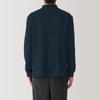 MUJI Men's Washable Milan Rib Knit Shirt Cardigan, Dark Navy, Size S (AA0RPA4A)
