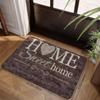 American Country Wood Grain Home Sweet Home Non-Slip Floor Mat Absorbent Decorative Area Rug for Entrance Bathroom Kitchen