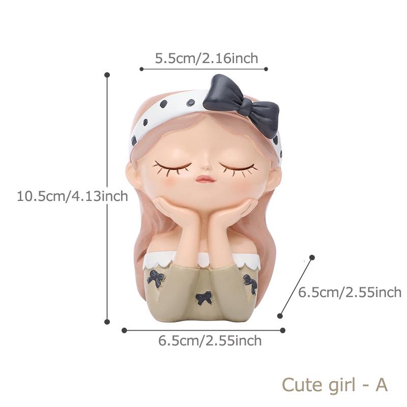 Cute Girl Flower Pot for Succulents, Decorative Planters Girls Portrait Garden Pots for Home Decor Desktop Ornamentpotsforplants