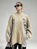 European High-End Denim Patchwork Knit Lazy Sweater, Autumn/Winter 2026 Collection