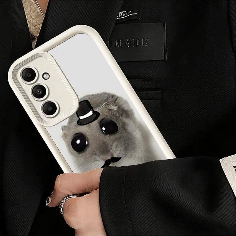 Phone Case for Samsung Galaxy A17 A16 A15 A14 A13 Funny Sad Hamster Meme A56 A36 A26 A55 A35 A25 A54 A34 A24 A53 A33 A23 A07 A06