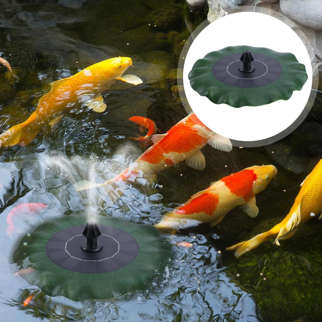 DOITOOL Solar Bird Bath Fountains, Lotus Leaf Shape Solar Fountain, Outdoor Dc Brushless Pump for Fish Pond Garden Bird Bath Decor, 7.87 X 7.87 X