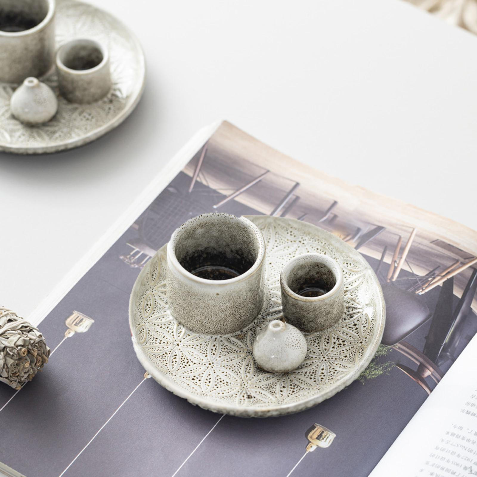 

Candle Holder Burner Accent Ornament Sage for Meditation Office Living Room White