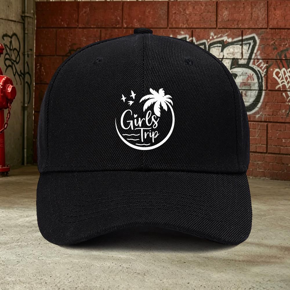 Pc Girls Trip Outdoor Leisure Adjustable Graygreen Baseball Cap Lightweight Printed Womens Hat Bestie Trip Vacation Sty