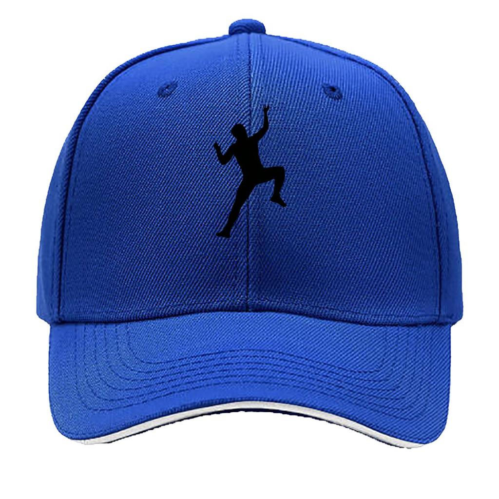 Rock Climbing Climber Silhouette Action Pose Graphic Sandwich Baseball Cap Sun Cap Outdoor Workouts Hat