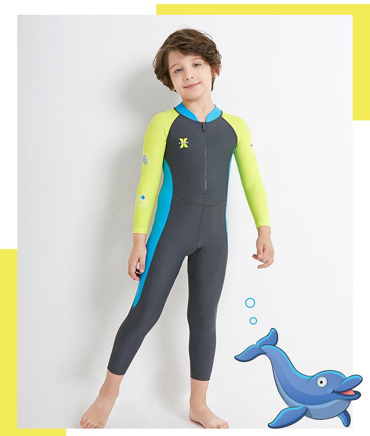 Children's Quick-Dry Long-Sleeve Swimsuit - Sun Protection, Summer One-Piece Dive Suit for Kids