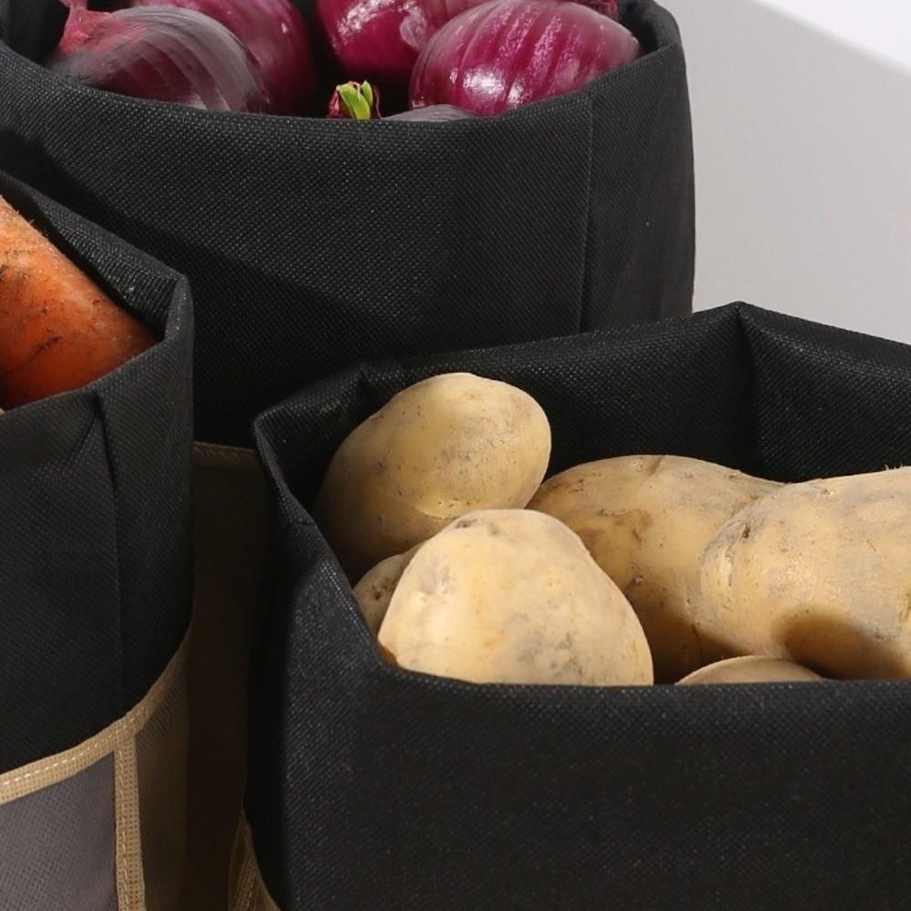 Self Sealing Potato Onion Storage Bags with Side Zipper Onion Storage Pouch Pantry Organizer