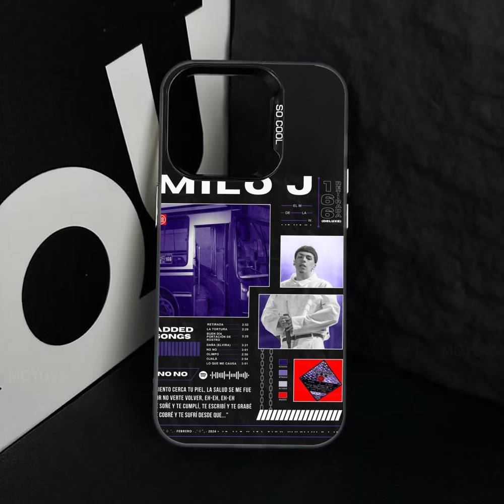 M-Milo J Phone Case For iPhone 17,16,15,14,13,12,11 Plus,Pro Max,XS,Colorful Silver Black Cover