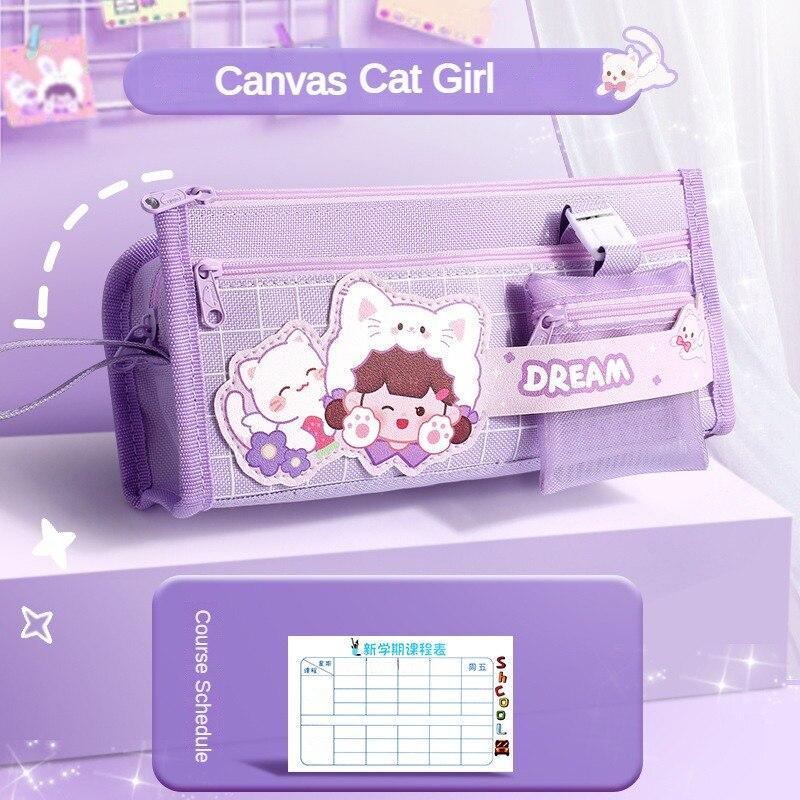 2023 New High Capacity Pencil Bag, Stationery, Pencil Box, School Supplies for Primary School Girls and Children 1 Pcs