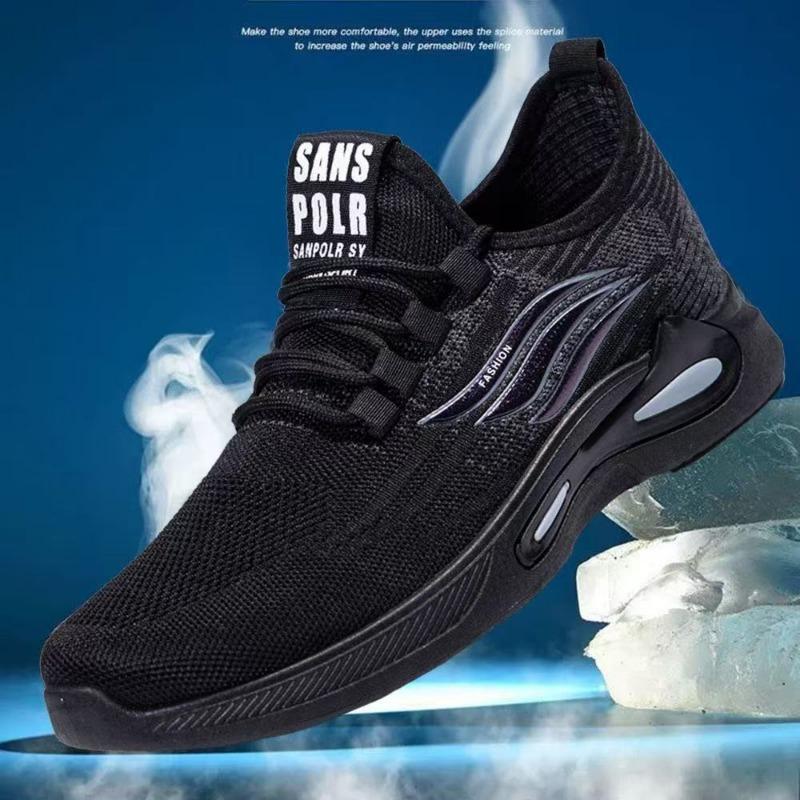Men's shoes spring and summer new men's casual flying shoes trendy work running shoes kitchen shoes breathable men's shoes