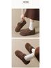 Weiwei Girl Women's Plush Furry Leopard Print Warm Cotton Shoes with Height Increase - Autumn & Winter.