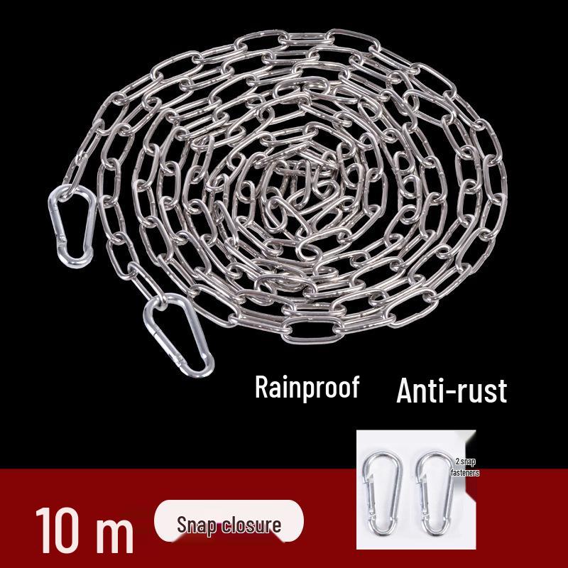 Stainless Steel Multipurpose Chain: Clothes Drying, Hanging, Pet Traction, Anti-theft, Outdoor Use.