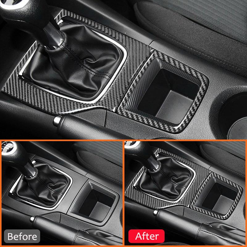 Kolfiber Bil Mittkonsol Växelväljare Panel Trim Ram Dekorationsdekal För Mazda 3 Axela 2014-2017 Tillbehör