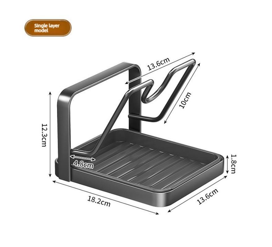 Kitchen Countertop Organizer Rack Multi Function Pot Lid Holder Cutting Board Shelf Utensil Drain Storage Stand for Home