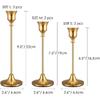 Candle Holders,Set of 6 Candlestick Holders for Taper Candles, Brass Gold Modern Decorative Candle Stick Holder for Table, Mantel, Wedding, Dinning,