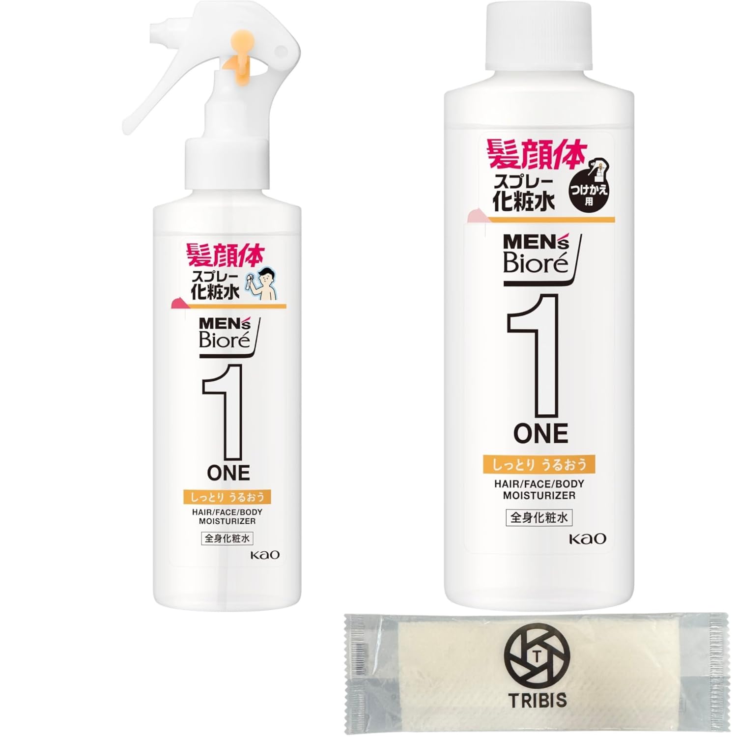 Kao Men Biore ONE All-Body Moisturizing Spray Moisture Main Body + Refill Three Feathers Bonus Included Set Each 1 Piece