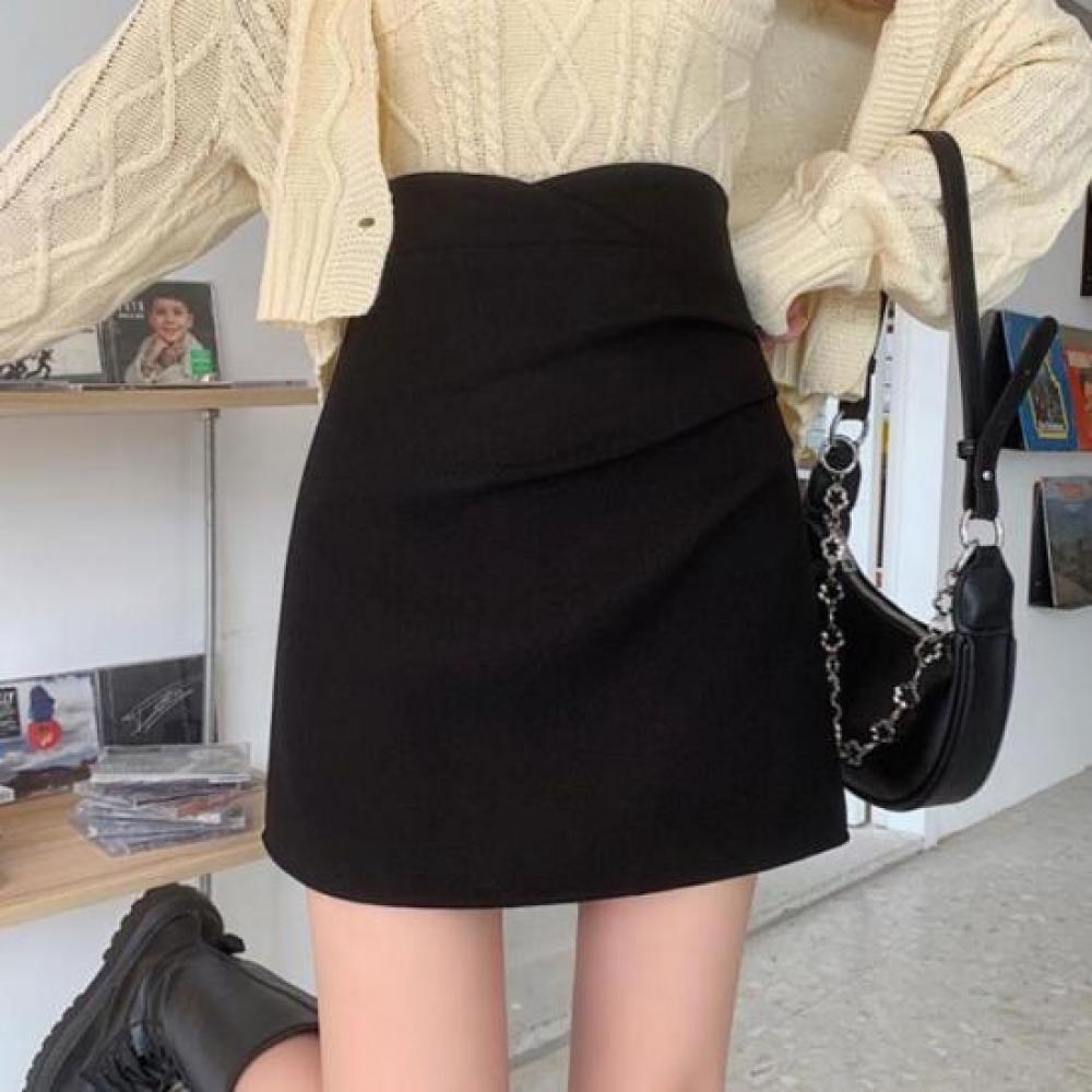 New Arrivals Open Run Women Simple Spring Slim Short Skirt 3color