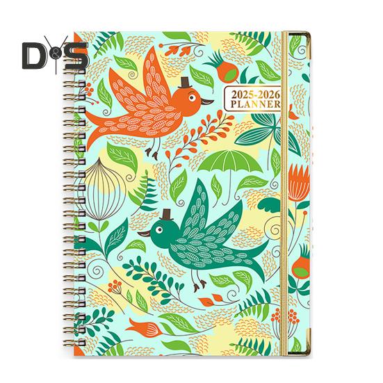 

Планировщик на 2025-2026 гг., июль 2025 г. - июнь 2026 г., ежедневный, еженедельный, ежемесячный, 12-месячный, с цветочным принтом, спиральный переплет, блокнот для домашнего офиса, школы P