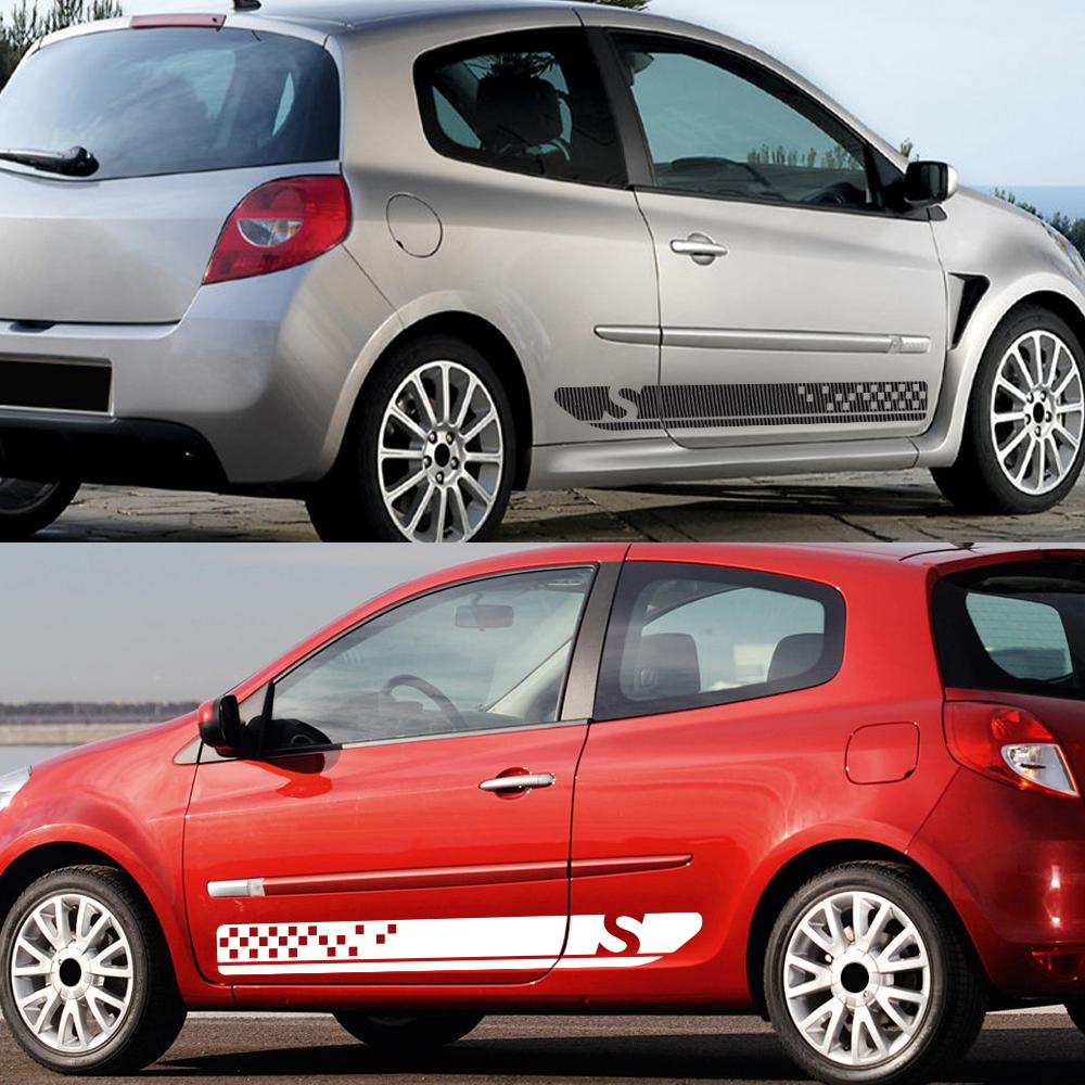 For Renault Clio Car Sticker Auto Door Side Vinyl Wrap Decals Kit Waterproof Auto Wrap Film PVC Decals Car Accessories Exterior
