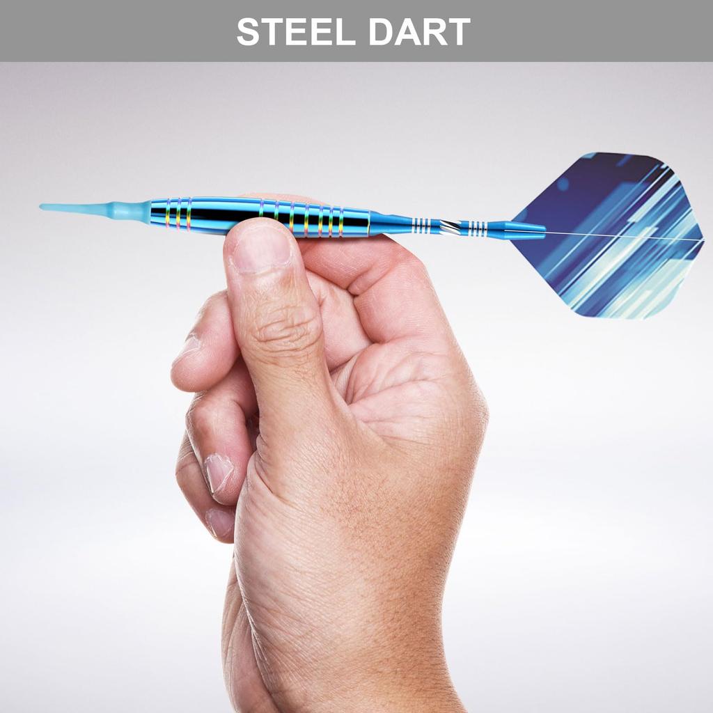 Lavishio Professionelles Soft-Dartpfeil-Set, 19g, 12 Kunststoff-Dartspitzen, Dartflügel und Schäfte (blau)