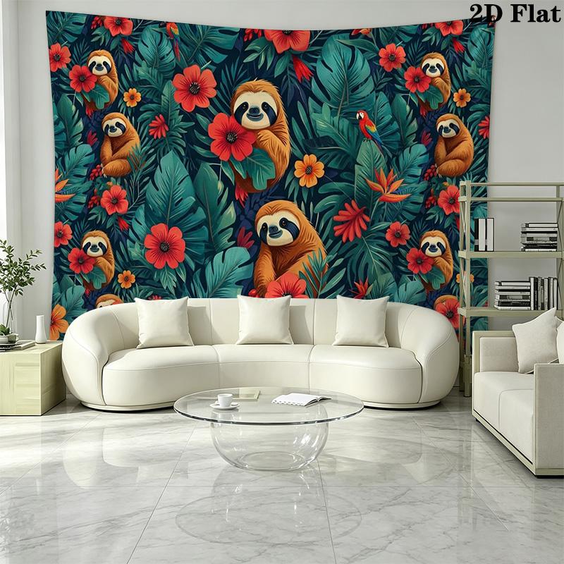Sloths Wall Tapestry Aesthetic Wall Hanging Printed Fabric Blanket Decorative Tapestries for Bedroom Living Room Home Decor