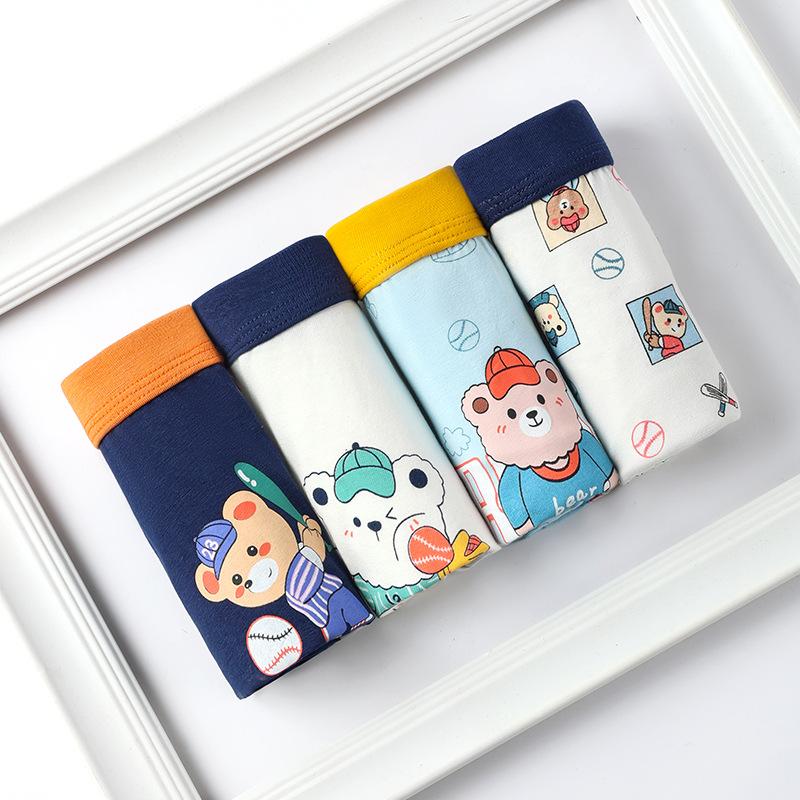 4Pcs/lot Boys Cotton Underwear Kids Boxer Baby Children Panties Briefs for Boy Teenager Underpants 2-12Y