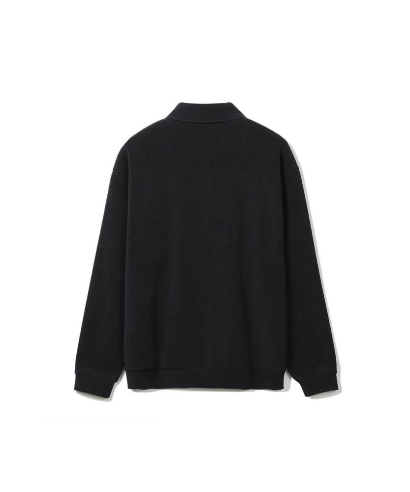 NOTIG Poly-Blend Half-Zip Collared T-Shirt Gray_Oka3T1Tl101G1