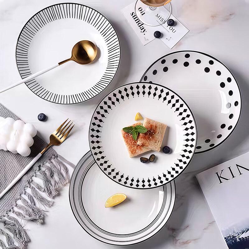 Jiwu Senlin Ceramic Deep Dinner Plates Set