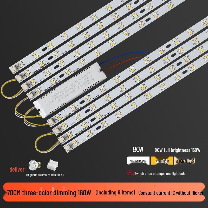 Three-Color LED Strip Light Panel for Living Room Ceiling
