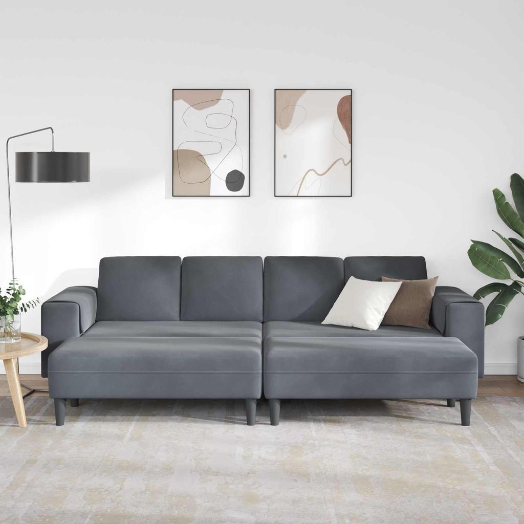 Living Room Sofa 3 pcs Dark Gray 250 x 188 x 76 cm