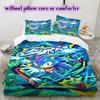 Hedgehog Sonic Deluxe Anime Duvet Cover Set,3 Piece Printed Cartoon Decor,Cool Bedroom Comforter Cover for Modern Home_LIAN