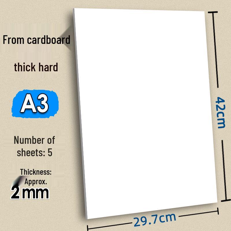 Handmade Children’s Cards: Thick White Cardstock with 4 Gray Colored Cards and Kraft Backing