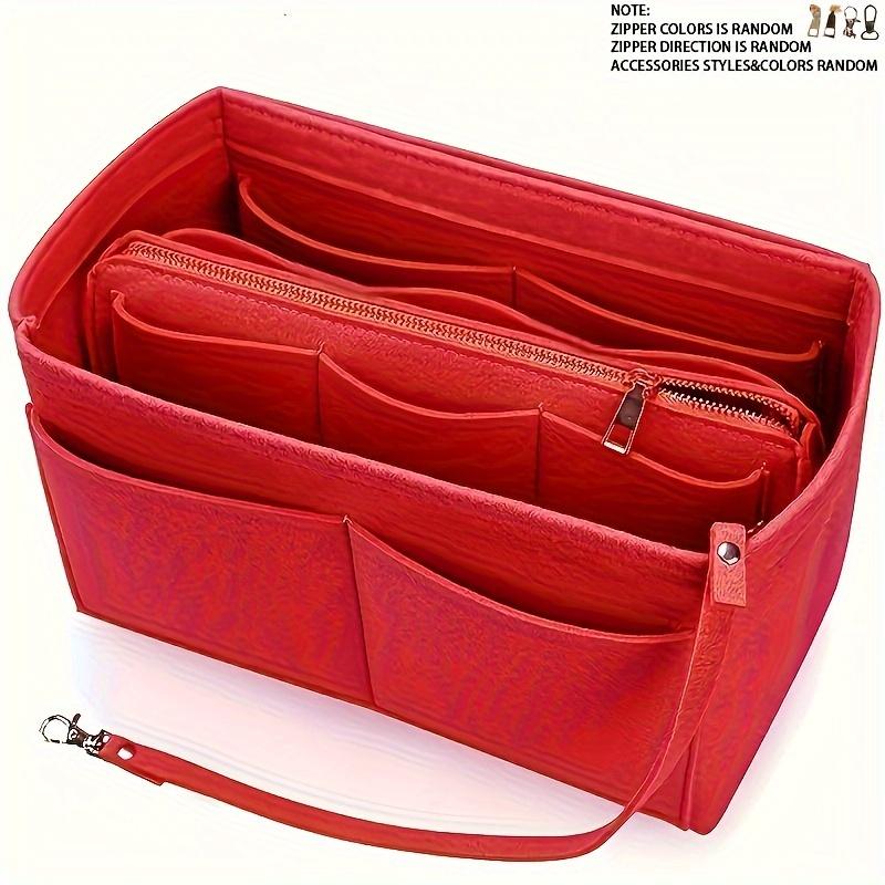 High qualityFoldable Felt Bag Organizer, Multi Pocket Insert Bag, Portable Comestic Makeup Storage Bag For Handbag, Tote Bag & Purse
