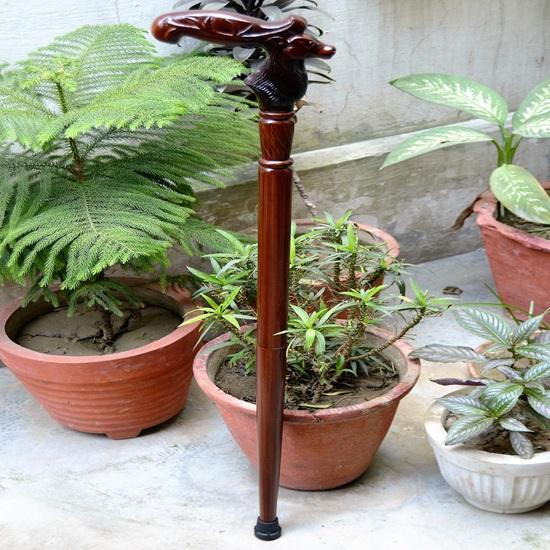 Reindeer Wooden Hand Carved Cane Artistic Hand Carved Walking Stick for Style and Support