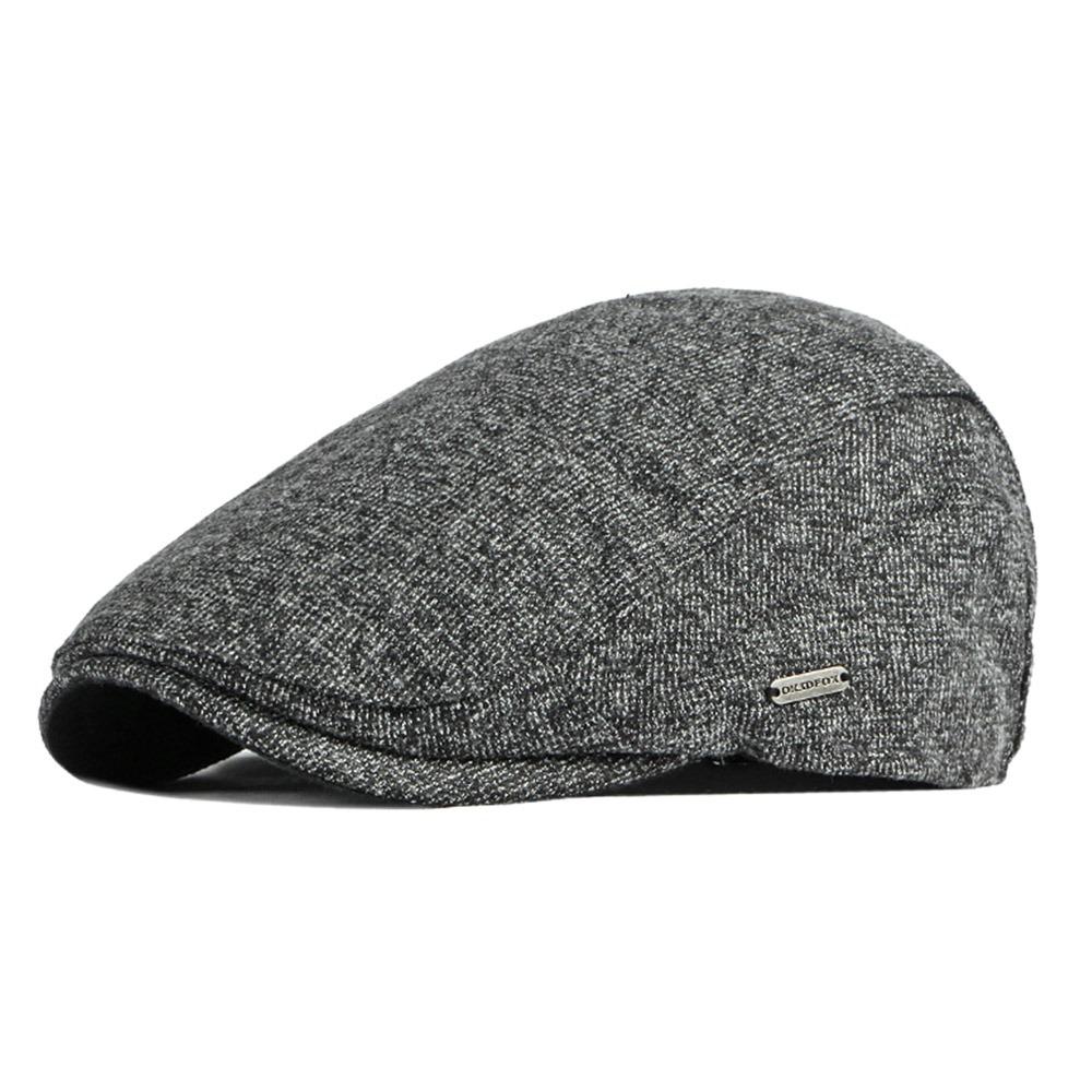 Fashion Winter Beret Hat Thick Warm Casual Newsboy Hat Soft Retro Leisure Visor Cap Men Women