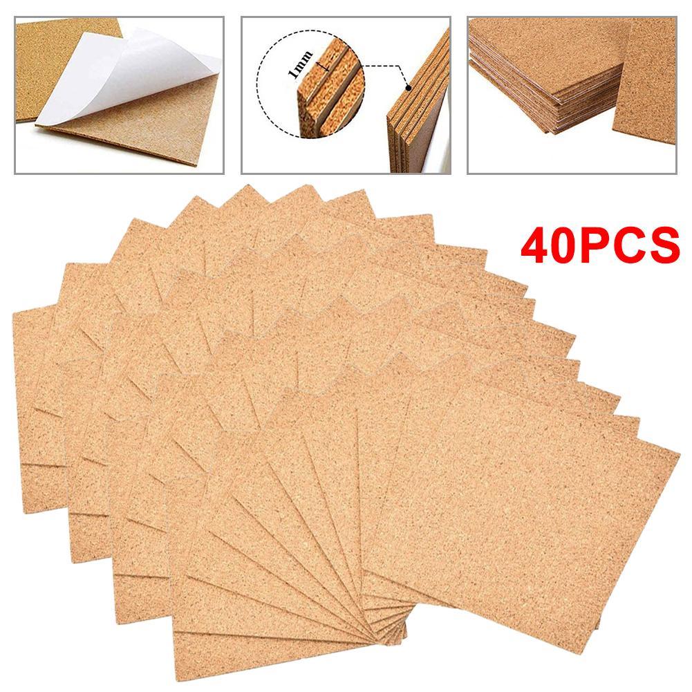 Square Cork Mat With Back Glue 100 X 100 X 1mm 40pc