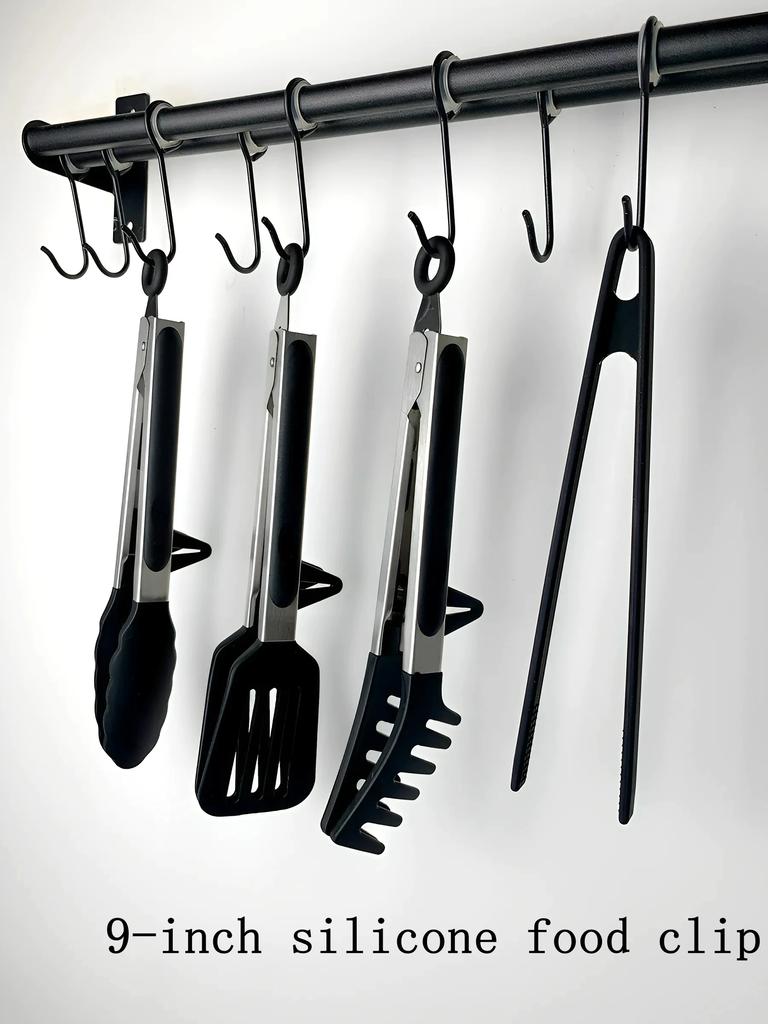 Premium 3-in-1 Silicone Food Tongs - 480°F Heat Resistant Stainless Steel Kitchen Clips for BBQ & Baking
