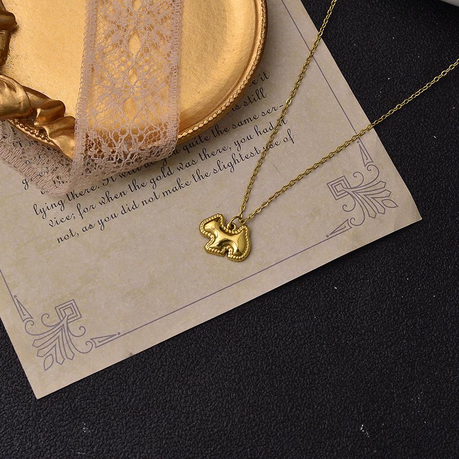 18K Gold Stainless Steel Puppy Necklace - Cute & Exquisite Women's Clavicle Chain, Non-Fading.