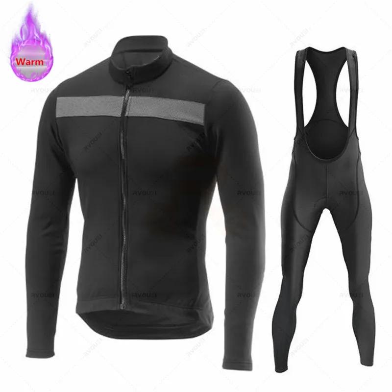 Thermal Fleece Cycling Jersey Set, Racing Bike Suit, Mountain Bicycle Clothing, New Team, Winter Velvet Warm Cycling Clothing Suit Set