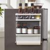 Household MultiFunctional Folding Magnet Refrigerator Rack Hanging Storage Rack (Black)