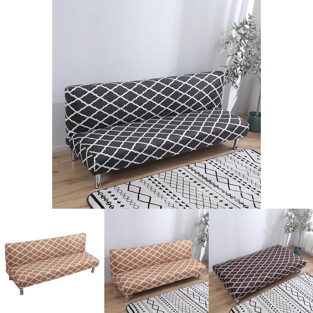 Premium Stretch Geometrie Schlafsofa-Bezug Entwickelt für vollständig klappbare armlose Sofas