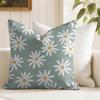 Daisy Pattern Cushion Cover Natural Linen Pillow Cover DoubleSided Print Cushion Cover for Sofa Home Decor