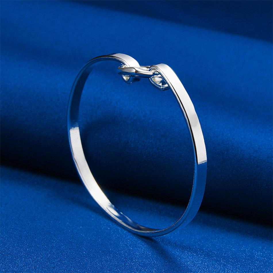 Elegant 925 Sterling Silver Exquisite Heart-shaped Bracelet, Women's Fashion Party Jewelry, Wedding Accessories