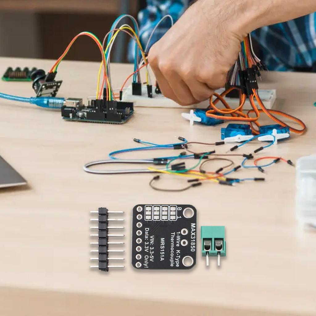 1 Wire Compatible MAX31850K Thermocouple Module Assembly for Microcontroller Applications on For Breakout Board